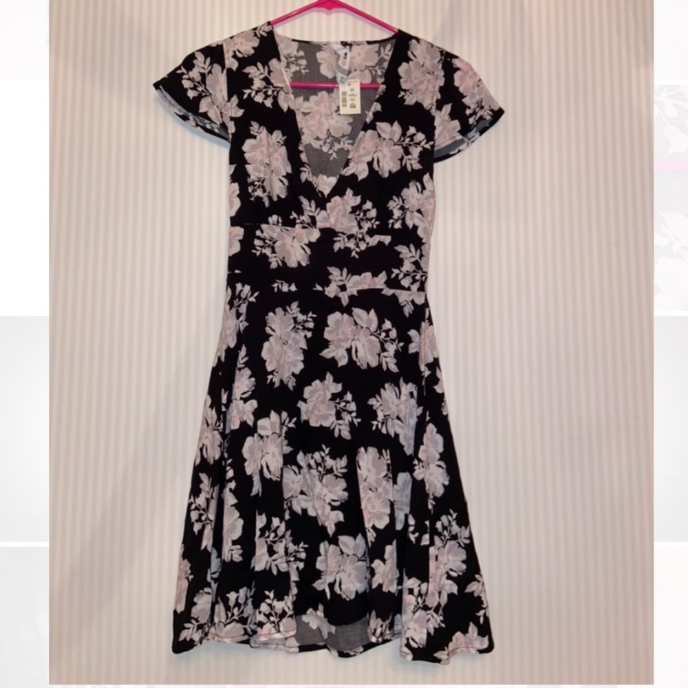 Black and white floral dress